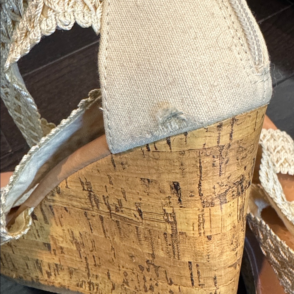 Montego Bay Club Tally beige woven wedge sandal Size 9.5 - Picture 5 of 7
